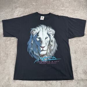 Vintage Siegfried & Roy White Lion Mirage Las Vegas T-Shirt Size XL 90s Tourist